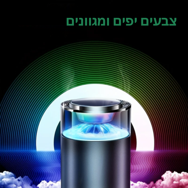 מפזר ארומתרפי חכם עם אורות לד ועוצמת ערפל משתנה